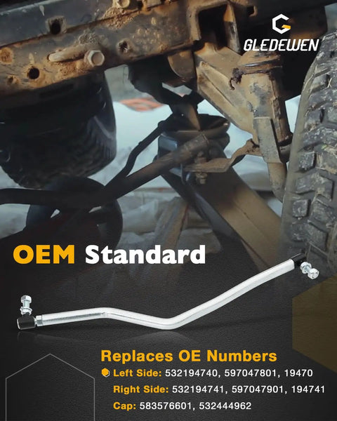 Beefed Up Adjustable Front Drag Link Kit For Riding Lawn Mowers Left Driver And Right Side Tie Rod End Flexible Steering Arm Upgrade For Smooth Toe Adjustment And Extended Tire Life Replaces 532194740 532194741 194740 194741 on mower front axle