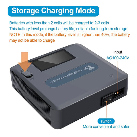 Storage charging mode on Mavic 2 Pro And Mavic 2 Zoom 6 In 1 LCD Display Charger For DJI Drone Batteries And Remote