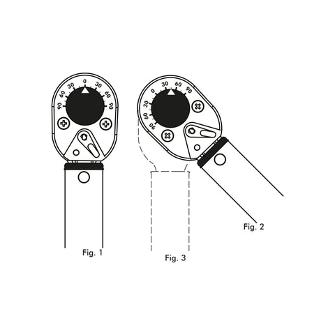 Half Inch Drive Torque Wrench 30 To 150 Ft Lb Reversible Click Steel Ratchet head illustration top view with angle details