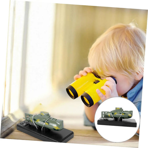 Child playing with Remote Control Submarine Toy Boat With Rechargeable Battery Dive And Rotate Function Dark Green Military Style Mini RC Submarine
