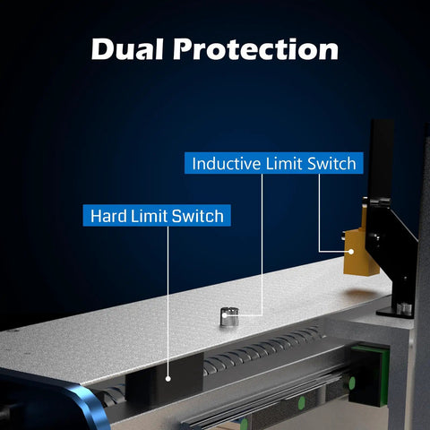 Close-up of dual protection limit switches on 4x4 CNC Router Kit With Dual Z Axis And Closed Loop Motors For Wood And Metal Carving