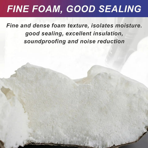 Fine texture of Built Tough Closed Cell Spray Foam Insulation Kit With 48 Packs Of Self Expanding Adhesive for moisture isolation.