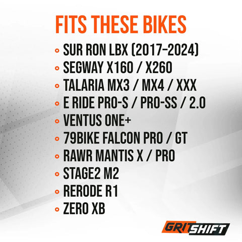 List of bikes compatible with Beefed Up Sintered Brake Pads Front And Rear Set For Sur Ron LBX Segway X160 X260 Talaria MX3 MX4