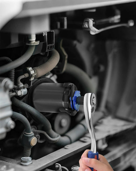 Heavy Duty Universal Oil Filter Wrench Set Featuring Adjustable Pliers And Three Jaw Remover for smooth SUV maintenance in action.