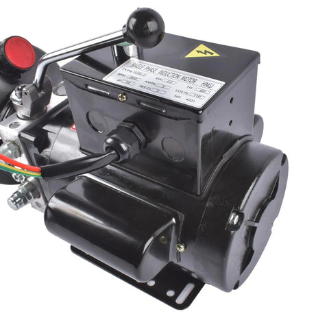 Close-up of the motor and control unit of Single Acting Hydraulic Power Unit With 110V Plug And Go Motor And 2.2KW.