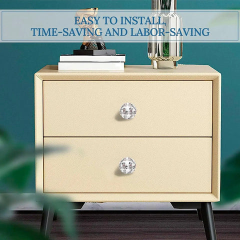 Dalmatian Cabinet Knobs 2 Pack Round Drawer Pulls on beige dresser