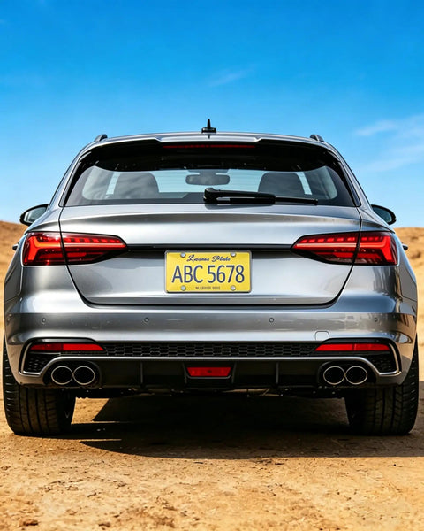 Crystal Clear License Plate Cover For Cars Bubble Shield High Visibility Tag Protector on a silver sedan rear view