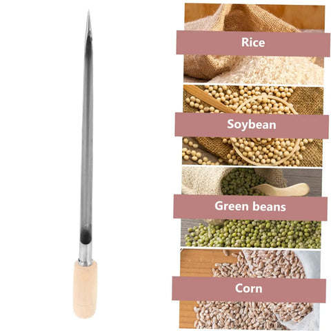 Stainless Steel Grain Sampler Tool With Wooden Handle Durable Sampling Probe For Wheat Rice Corn Sorghum And Other Grains For Labs Farms