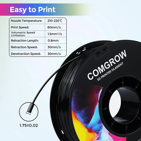 Premium Black Tpu Filament 1.75Mm 95A Soft Flexible 3D Printer Spool 1Kg with printing specifications and usage details.