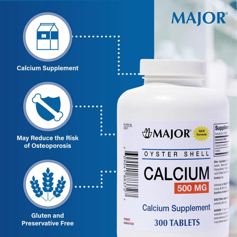 Oyster Shell Calcium 500 Mg Daily Calcium Supplement For Bone Health And Osteoporosis Support 300 Tablets 5 Mg Sodium