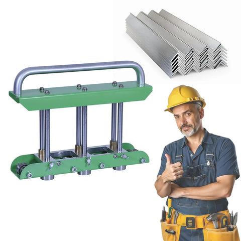 Hydraulic Sheet Metal Bending Machine 0 to 90 Degrees for Steel Aluminum and Copper with worker in helmet