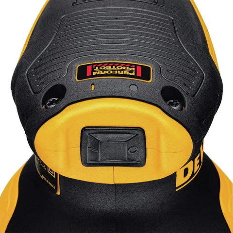Top view of Compact 5 Inch Variable Speed Orbital Sander Kit With 3 Amp Motor Reducing Vibration For Comfort And Close Reach