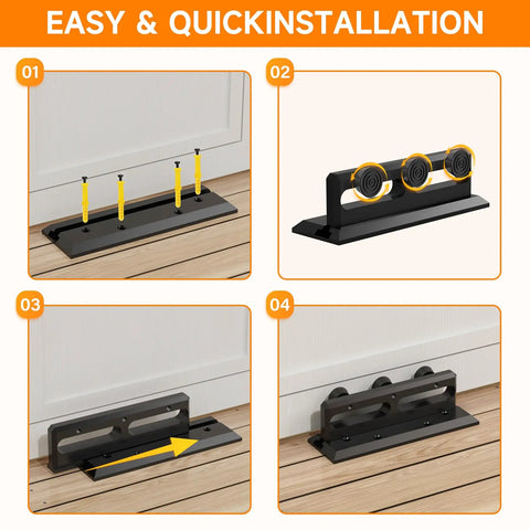 Installation steps for Heavy Duty Door Security Bar For Home Protection, Adjustable Three Knobs Brace Barricade