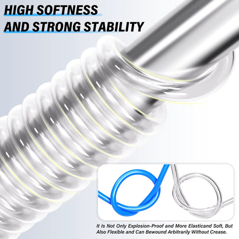 Clear PU Air Hose Kit Pro Grade 4mm Outer Diameter 5/32 Inch And 2.5mm Inner Diameter 10 Meters showing flexibility and pressure resistance