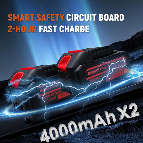 Beast Of A 12 Inch Brushless Cordless Chainsaw With 42V 4.0Ah Batteries, 4000mAh power packs, smart circuit board, fast charge