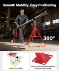 Heavy Duty Pipe Stand With Casters Adjustable Height From 28 To 52 Inches V Head Holds One Eighth To Twelve Inch Pipe