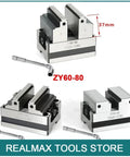 Heavy Duty ZY6080 Four And Five Axis Turntable Fixture Featuring Rock Solid Self Centering Vise For Machining Centers with flat nose design.
