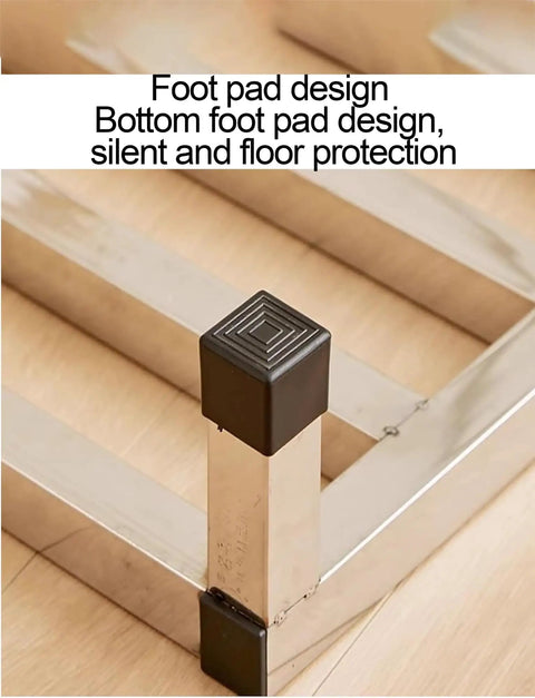 Built Tough Stainless Steel Dunnage Rack Heavy Duty Storage Shelf foot pad design for floor protection and silence.