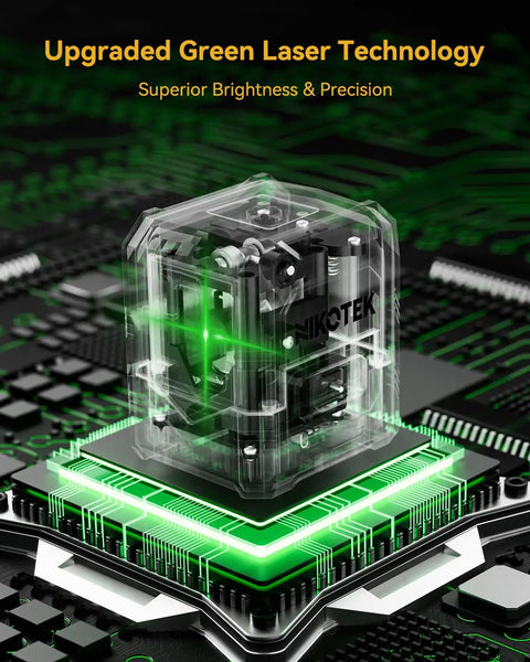 Laser Level With Tripod, Self Leveling Green Beam Cross Line For Horizontal And Vertical Alignment, 110 Degree Wide Beam