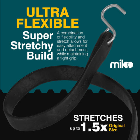 Built Tough Heavy Duty Rubber Bungee Cords With Hooks For Tarp And Cargo 10 Inch Pack Of 10 Made In USA EPDM Rubber