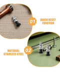 Bulletproof American Specs Guarantee This No Nonsense Stainless Steel Indexing Plunger Pin M6 Threaded Spring Button on fabric and steel surface.