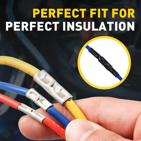 Non Insulated Butt Connectors Kit 480 Pieces For Wiring, Pure Copper Crimp Connectors AWG 26-6 in use on colored wires
