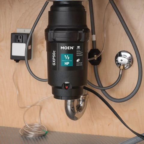 Pro Series Half Horsepower Continuous Feed Garbage Disposal For Kitchen Sink With 2600 RPM Vortex Motor And Power Cord Compact Design And Easy Install