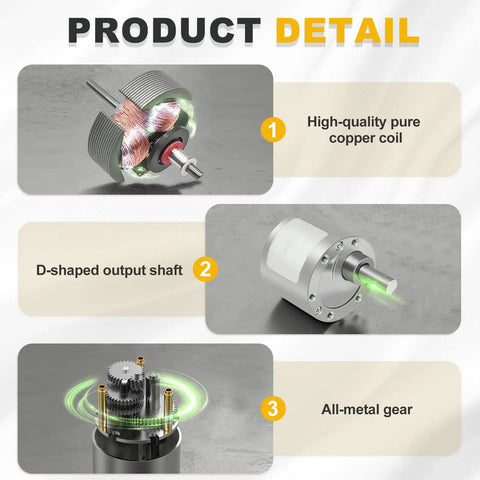 6V High Torque DC Gear Brushless Motor With Micro Speed Reducer, 960 RPM Output For Electronic Engine Fans, product details