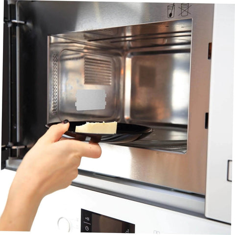 Microwave with installed Mica Sheet Insulation Plates Set 10 Pack Heat Resistant Cuttable Mica Plate For Oven Replacement Accessories