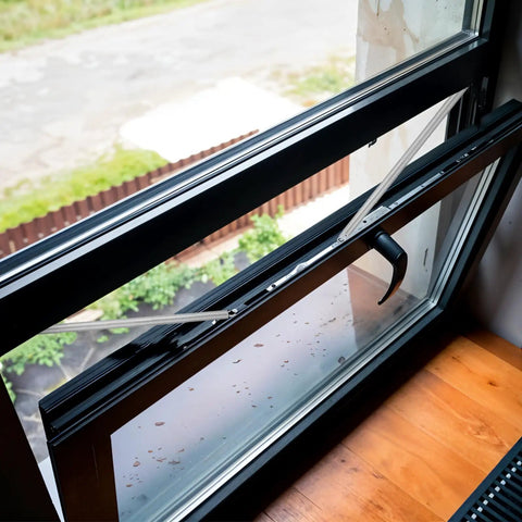 Close-up of 13 Inch Screen Door Spring Closer Kit Two Pack Stainless Steel Extension Springs for RV and screen doors in use