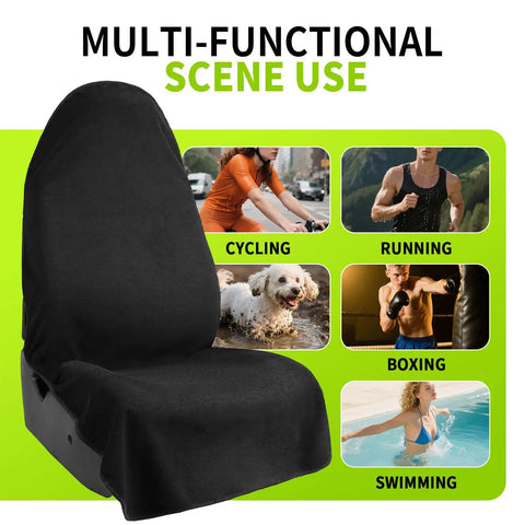 Black Waterproof Sweat Towel Seat Cover Universal Non Slip Protector For Car Truck SUV Seats for various activities