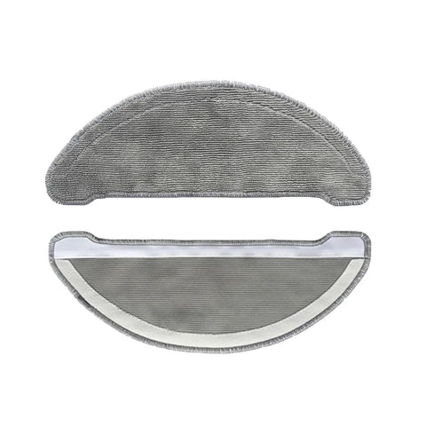 Washable Mop Cloth Replacement Parts For Robotic Vacuum Cleaners, gray microfiber, front and back view.