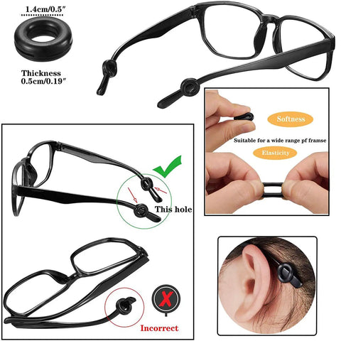 Silicone Eyeglasses Retainers 34 Pieces No Slip Comfort Ear Grip Hooks Food Grade Eyewear Stoppers Stay Put Glasses