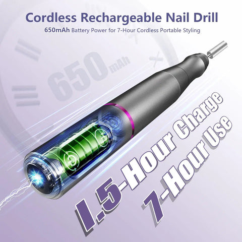 Totally Dope Cordless Nail Drill Kit Featuring Marathon Seven Hour Battery Life And Top Shelf Salon Bits for effortless manicures
