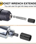 Durable 11mm Metric Shallow Socket With 6-Point Impact Design And Deep Chrome Vanadium Build Plus 1/4 To 2 Inch Hex Adapter Set For Tight Spots, socket wrench extender and 11mm socket close-up