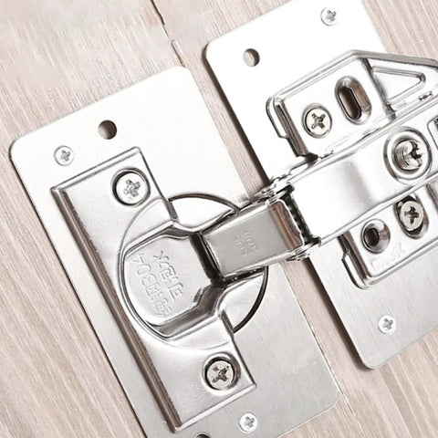 Stainless Steel Hinge Repair Plates Kit With Ten Thickened Metal Mending Brackets With Holes For Cabinets And Furniture Wardrobes And Home Use Easy Do It Yourself Installation