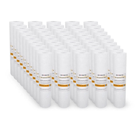 Pack of 50 10 Inch By 2.5 Inch 5 Micron Sediment Filter Cartridge For Whole House Water Systems Melt Blown Filtration