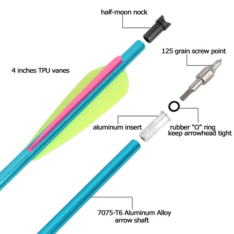 Aluminum Crossbow Bolts 20 And 22 Inch Arrows With Screw In Broadheads For Hunting And Target Practice, 7075 T6 Alloy.