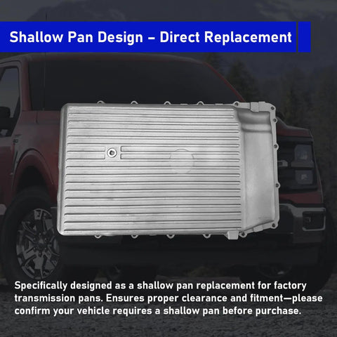 Beefed Up Aluminum 10R80 Transmission Pan Kit with Filter and Magnetic Drain Plug, bolts, direct fit for Ford F150, Mustang
