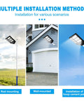 600W Solar Street Light Outdoor Waterproof Security Light With Motion Sensor Dusk To Dawn 6500K Cool White LED installation
