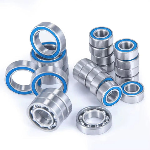 RC Car Parts Compatible With Enduro And Sendero 1 By 10 Scale Beefed Up Bearing Kit, 24 Pcs Wheel Hub Axle Blue Rubber Sealed Bearings