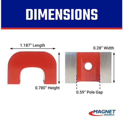 Alnico 5 Bridge Magnet With Keeper For Guitar Pickups, Red Cast Finish, 1.18 In Wide, 0.78 In High, 0.78 In Thick, 0.20 In Top Hole
