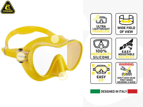 Frameless Snorkel Mask Kit With Dry Top Snorkel Ultra Clear Lenses Low Volume Design Push Button Buckle Wide Field Of Vision Soft Skirt