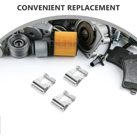 Universal Auto Windshield Wiper Linkage Repair Clips Kit Built Tough With Heavy Duty Stainless Steel for Cars Trucks and SUVs, showcasing stainless steel clips.