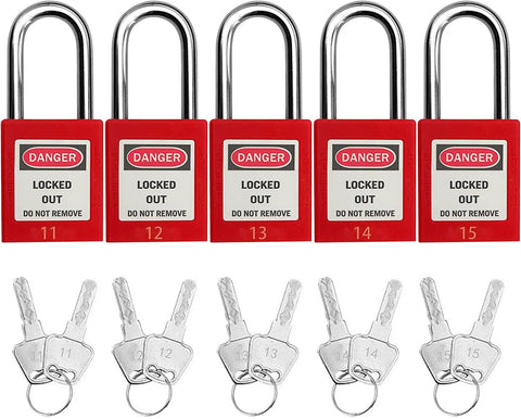 Keyed Differently Lockout Tagout Locks Red One And One Half Inch Industrial Padlocks For Lockout Tagout Kits Station With Two Keys