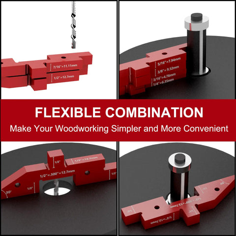7 Piece Aluminum Router Table Setup Blocks Set With Pro Grade, Heavy Duty Precision Thickness Bars, laser engraved scales