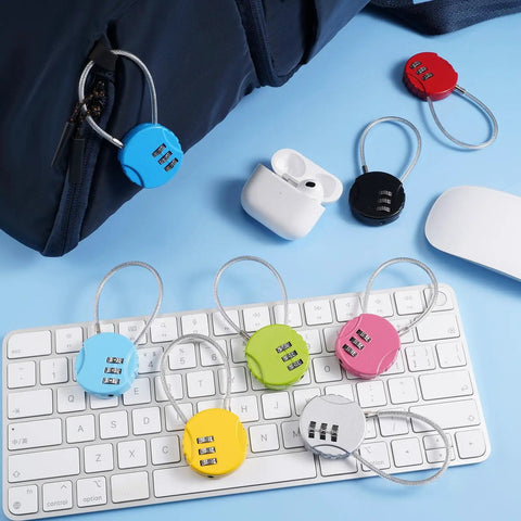 Eight Pack 3 Digit Combination Wire Locks For Luggage, Gym Lockers, Backpacks And Suitcases Waterproof Resettable Padlocks