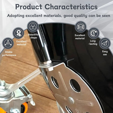 Close-up of 4 Piece Revolving Handwheel Handle Set With M12 Threaded Stem, Zinc Alloy Steel, highlighting features and finish