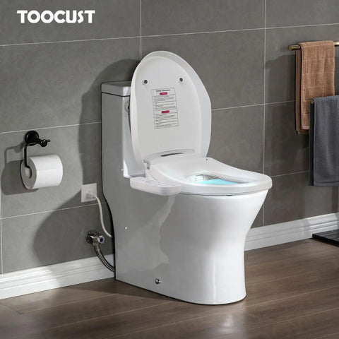 Smart Heated Bidet Toilet Seat Round With Vortex Wash Front And Rear Cleansing 3 Water Temps And 3 Water Pressures open lid view