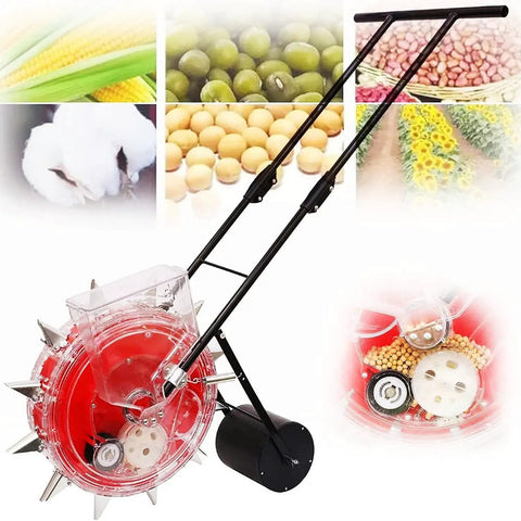 Hand Push Garden Seeder Workhorse Walk Behind Planter Manual Seeder Machine And Fertilizer Applicator